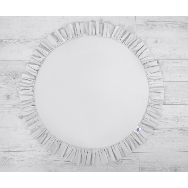 Tapis de Sol Enfant Rond à Froufrou Gris