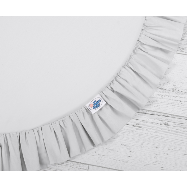 Tapis de Sol Enfant Rond à Froufrou Gris