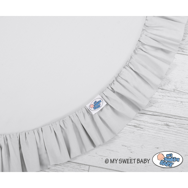 Tapis de Sol Enfant Rond à Froufrou Gris