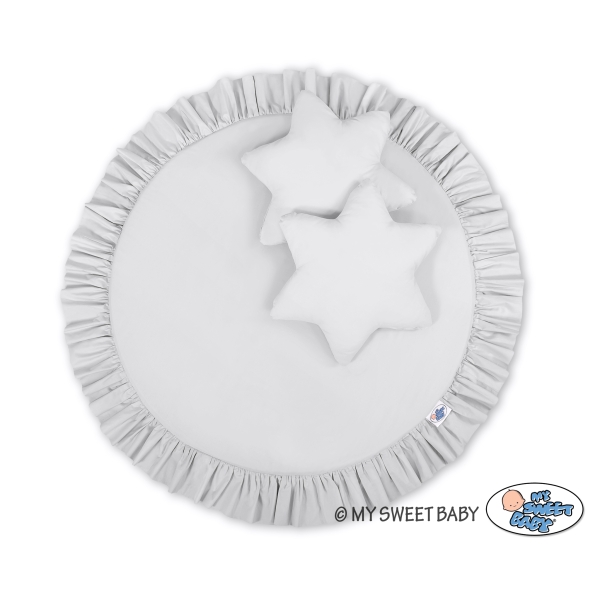 Tapis de Sol Enfant Rond à Froufrou Gris