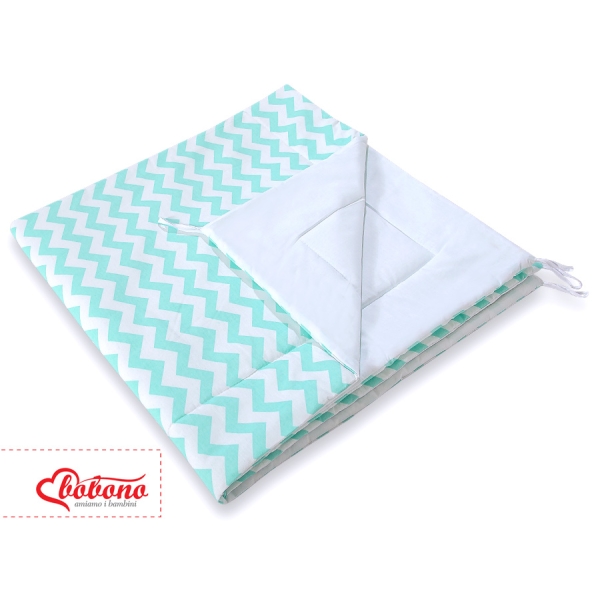 Tapis de Sol Matelassé pour Tipi Menthe Chevron