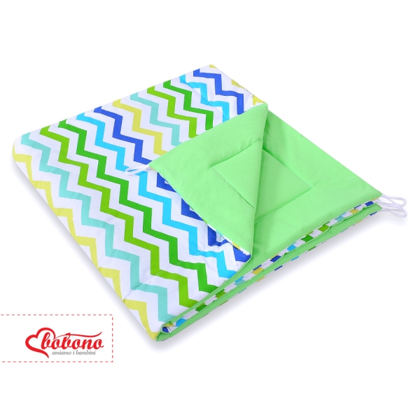 Tapis de Sol Matelassé pour Tipi Vert Bleu Chevron