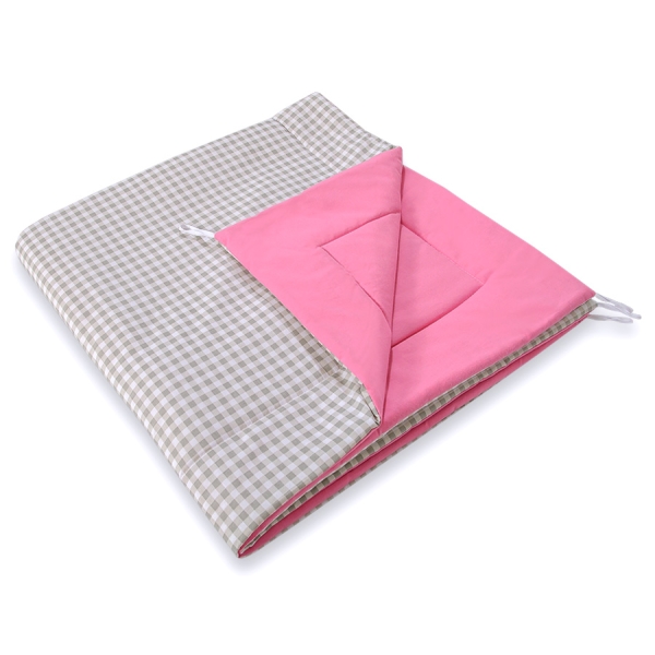 Tapis de Sol  pour Tipi Tente Rose Gris à Carreaux