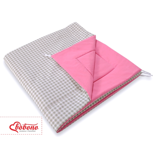 Tapis de Sol  pour Tipi Tente Rose Gris à Carreaux