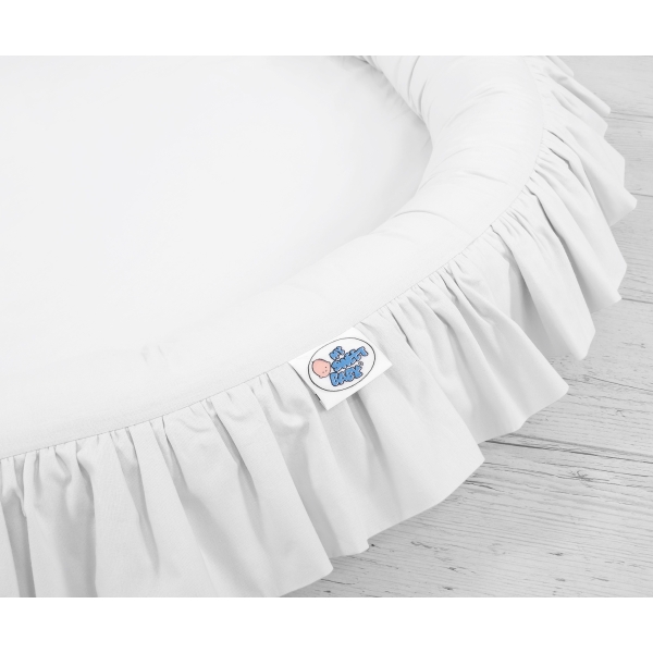 Tapis Nid Cocon avec Froufrou pour Bébé Blanc