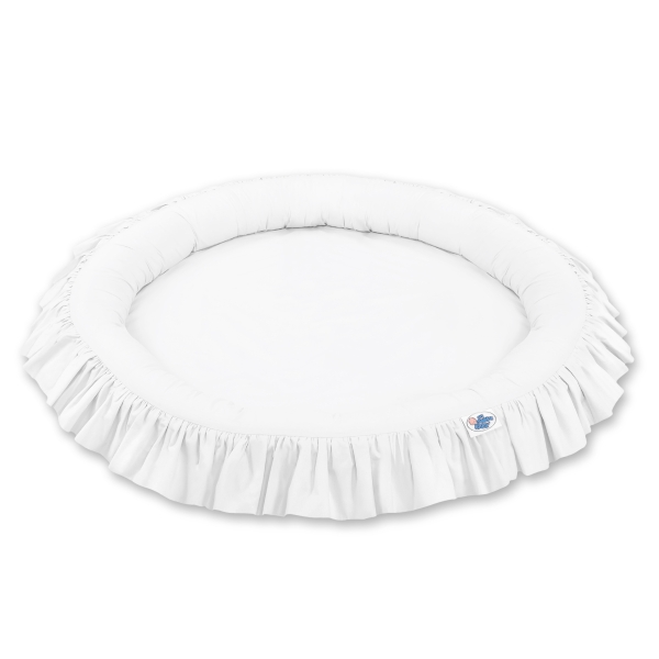 Tapis Nid Cocon avec Froufrou pour Bébé Blanc