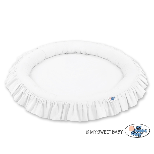 Tapis Nid Cocon avec Froufrou pour Bébé Blanc