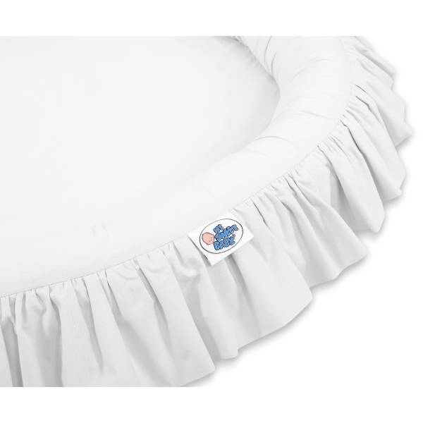 Tapis Nid Cocon avec Froufrou pour Bébé Blanc