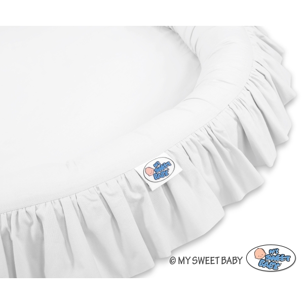 Tapis Nid Cocon avec Froufrou pour Bébé Blanc