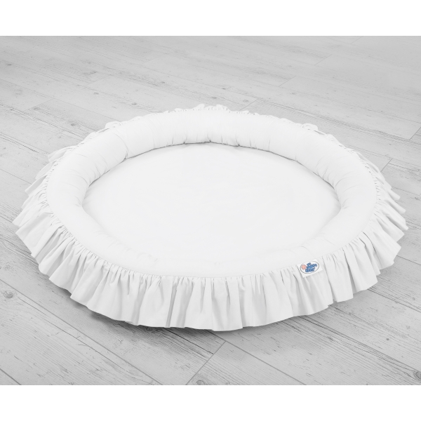 Tapis Nid Cocon avec Froufrou pour Bébé Blanc