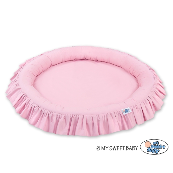 Tapis Nid Cocon avec Froufrou pour Bébé Rose