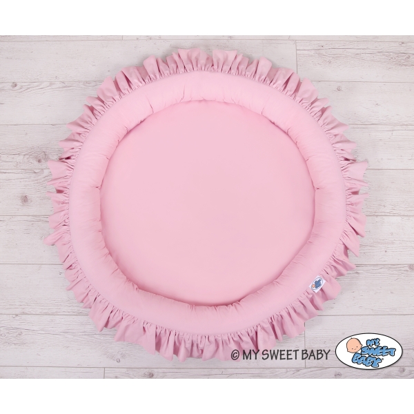 Tapis Nid Cocon avec Froufrou pour Bébé Rose