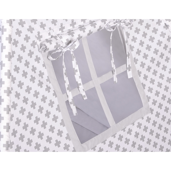 Tente de Tipi + Plumes Décoratives Gris