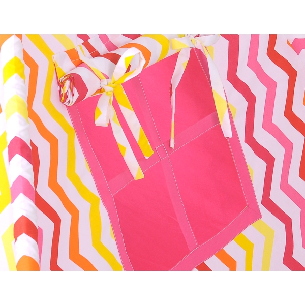 Tente de Tipi + Plumes Décoratives Rose Jaune Chevron