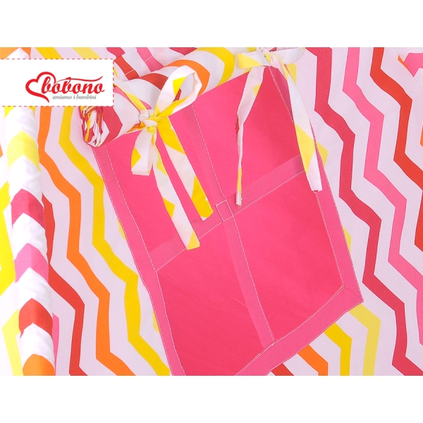 Tente de Tipi + Plumes Décoratives Rose Jaune Chevron
