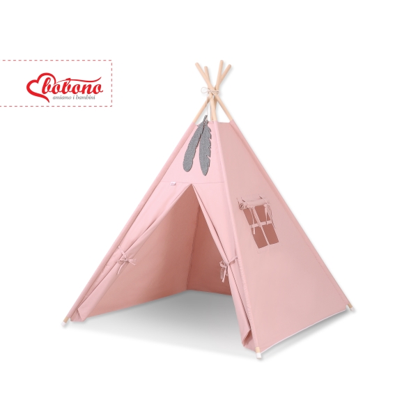 Tente de Tipi + Plumes Décoratives Rose Poussiéreux