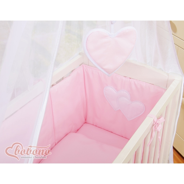 Textile Complete pour Lit de Cododo Rose Cœurs