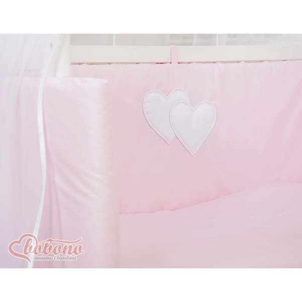 Textile Complete pour Lit de Cododo Rose Cœurs