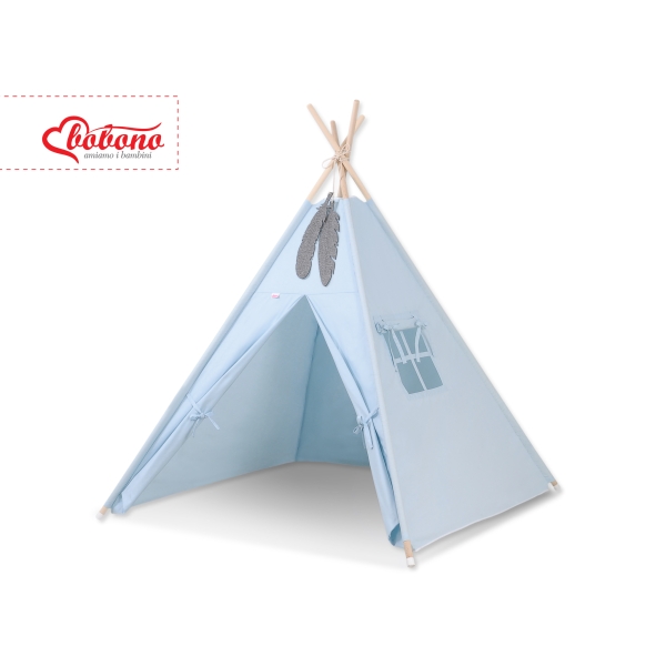Tipi pour Enfant avec Plumes Décoratives Bleu