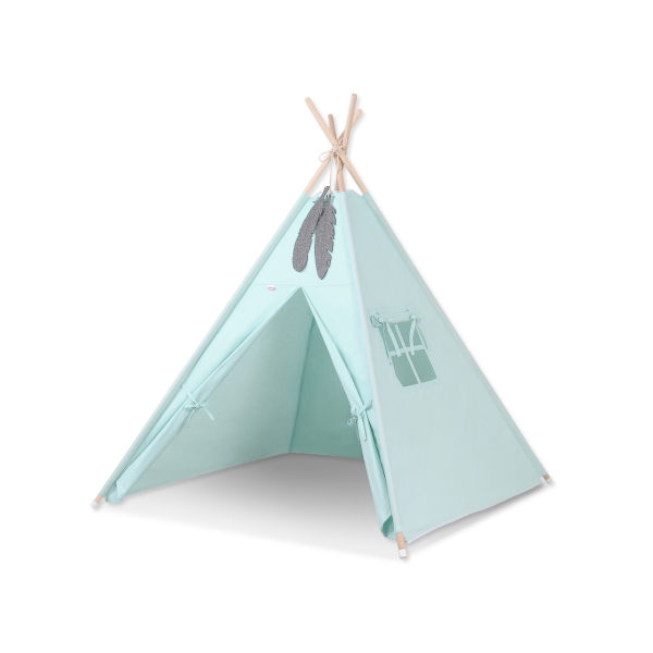 Tipi pour Enfant avec Plumes Décoratives Menthe