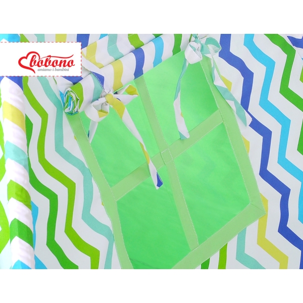 Tipi pour Enfant avec Plumes Décoratives Vert Bleu Chevron