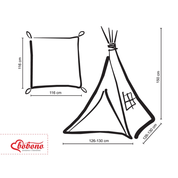 Tipi pour Enfant avec Tapis de Sol et Plumes Décoratives Blanc Vert