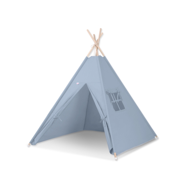 Tipi pour Enfant + Plumes Décoratives Bleu Pastel
