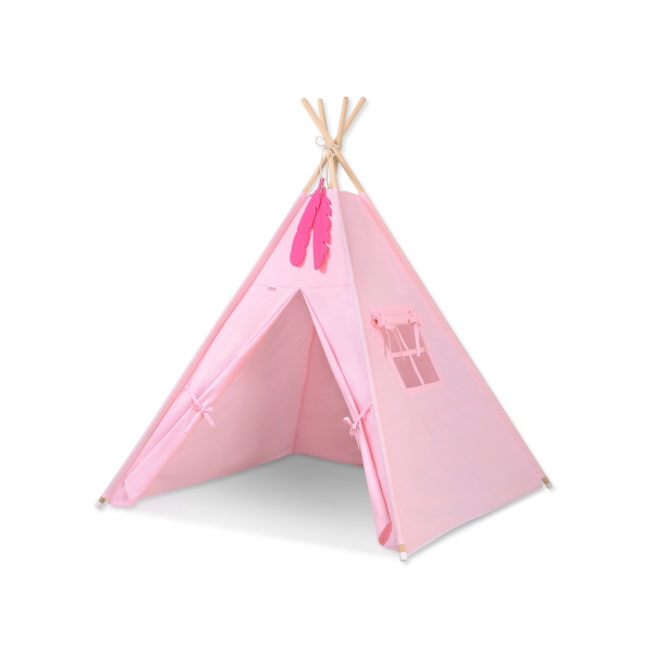 Tipi pour Enfant + Plumes Décoratives Rose