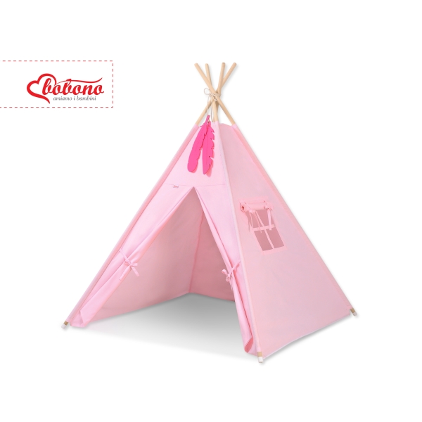 Tipi pour Enfant + Plumes Décoratives Rose