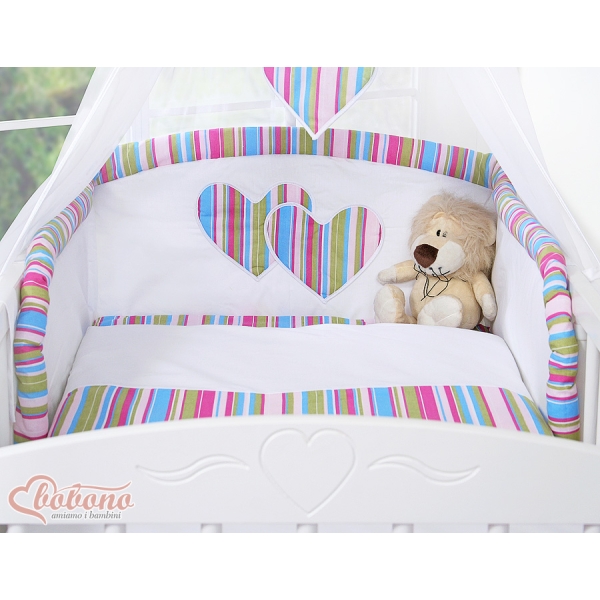 Tour de Lit Bébé a Barreaux Lila Cœurs