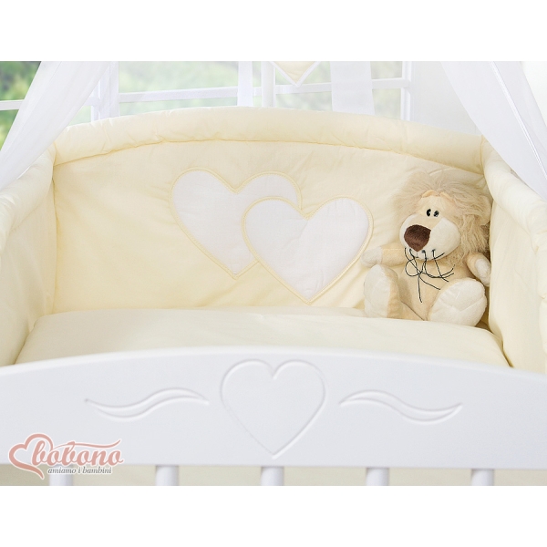 Tour de Lit Bébé Crème Cœurs