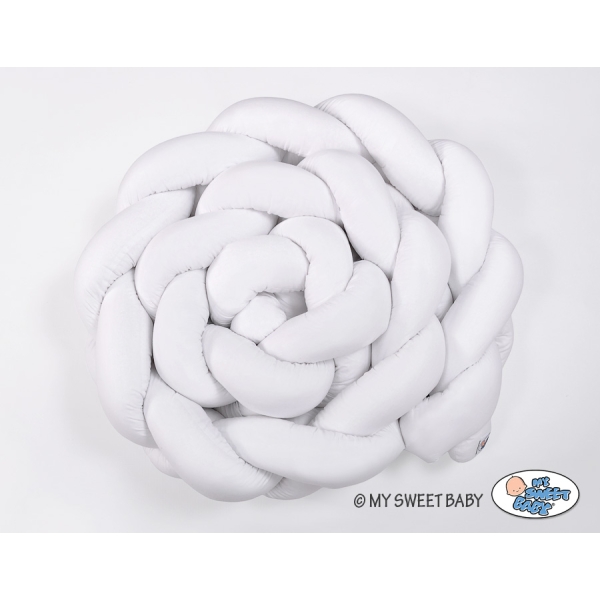 Tour de Lit Bébé Tressé 360cm Anti-chocs Blanc