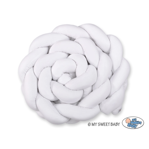 Tour de Lit Bébé Tressé 360cm Anti-chocs Blanc