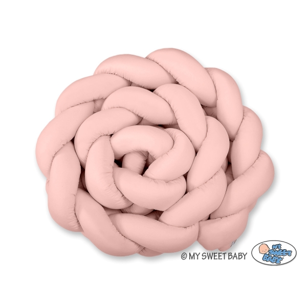 Tour de Lit Bébé Tressé 360cm Anti-chocs Rose Poussiéreux