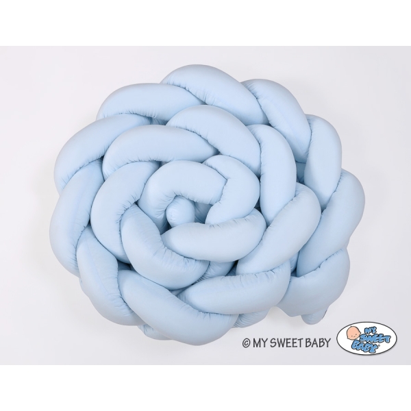 Tour de Lit Bébé Tressé Extra épais 3,6m Bleu pour Garçon