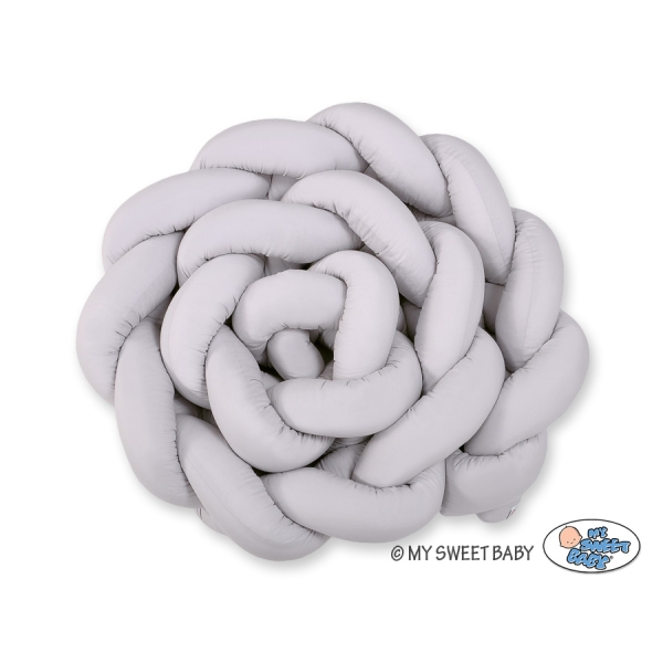 Tour de Lit Bébé Tressé Extra épais 3,6m Gris