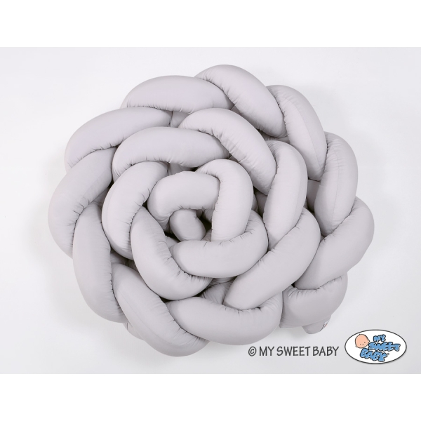 Tour de Lit Bébé Tressé Extra épais 3,6m Gris