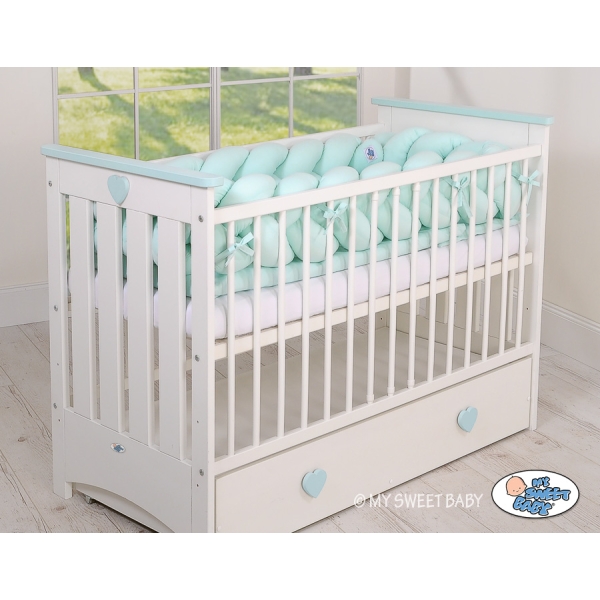 Tour de Lit Bébé Tressé Extra épais 3,6m Menthe