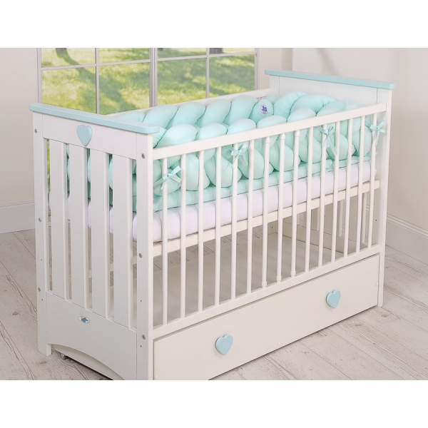 Tour de Lit Bébé Tressé Extra épais 3,6m Menthe