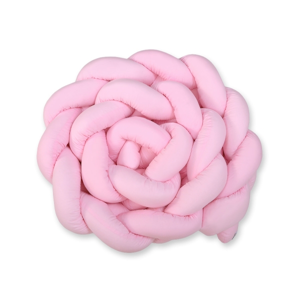 Tour de Lit Bébé Tressé Extra épais 3,6m Rose pour Fille
