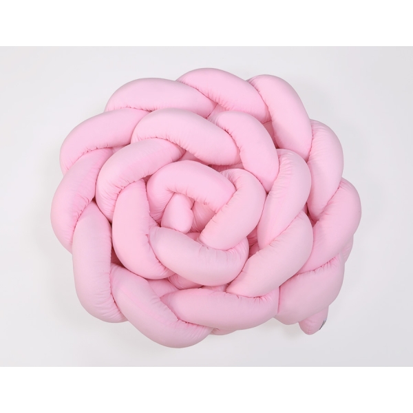 Tour de Lit Bébé Tressé Extra épais 3,6m Rose pour Fille