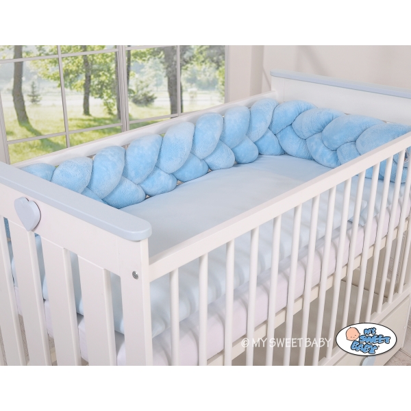 Tour de Lit Bébé Tressé Fille et Garçon Bleu pour Garçon