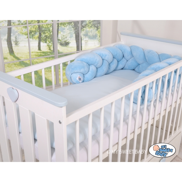 Tour de Lit Bébé Tressé Fille et Garçon Bleu pour Garçon