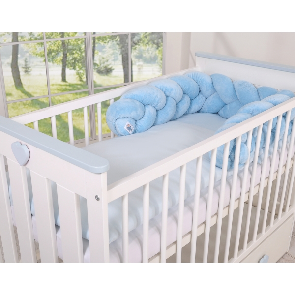 Tour de Lit Bébé Tressé Fille et Garçon Bleu pour Garçon