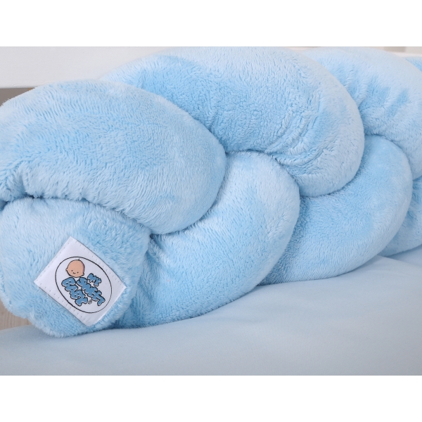 Tour de Lit Bébé Tressé Fille et Garçon Bleu pour Garçon