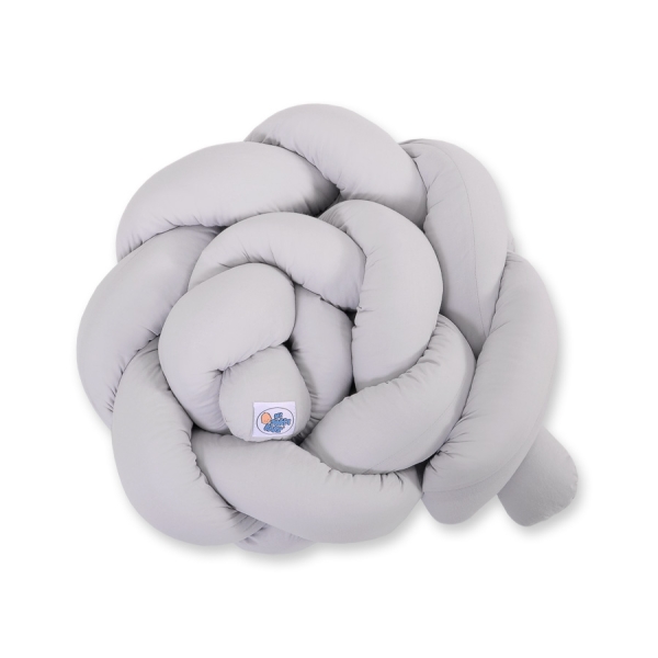 Tour de Lit Bébé Tressé Fille et Garçon Gris