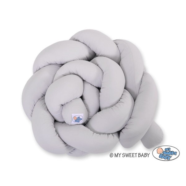 Tour de Lit Bébé Tressé Fille et Garçon Gris