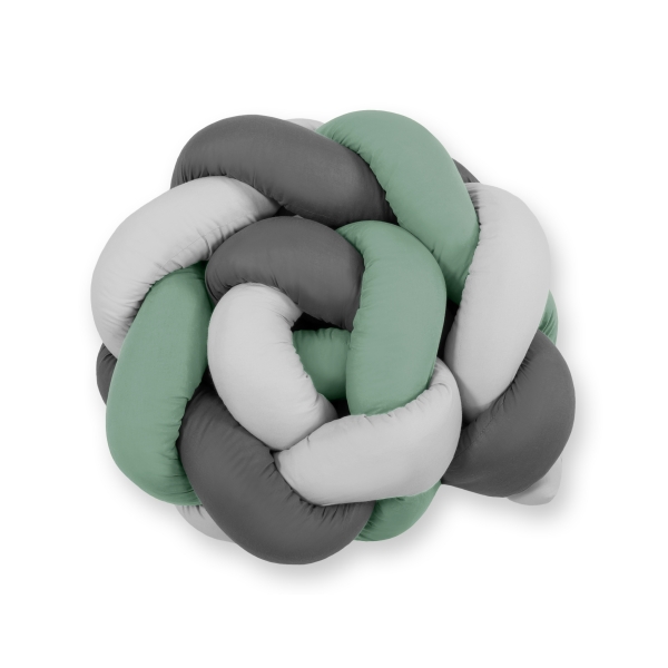 Tour de Lit Bébé Tressé Fille et Garçon Gris Vert Pastel Anthracite