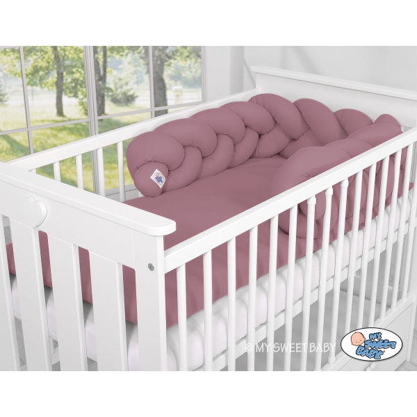 Tour de Lit Bébé Tressé Fille et Garçon Violet Pastel