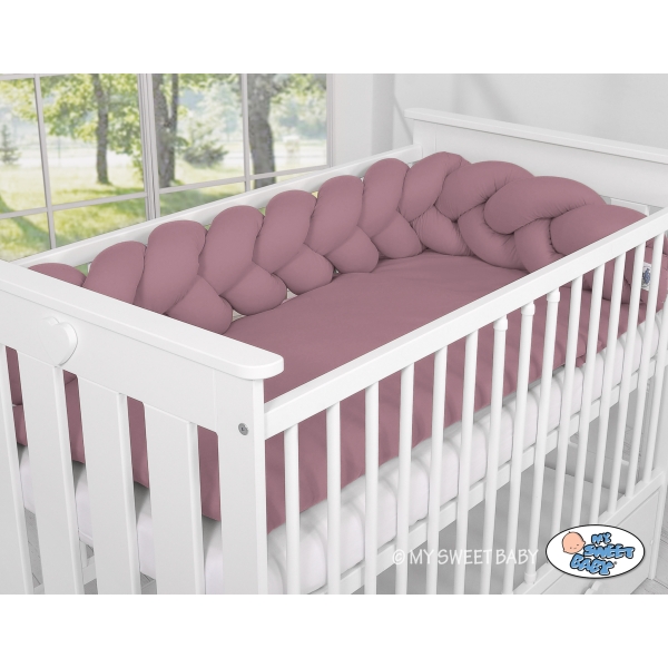 Tour de Lit Bébé Tressé Fille et Garçon Violet Pastel